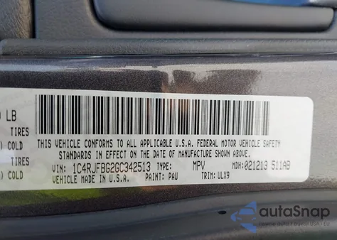 2016 Jeep Grand Cherokee Limited из США, поврежденный, VIN 1C4RJFBG2GC342513